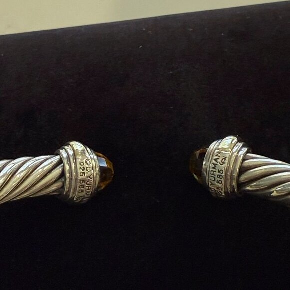 Silver And Gold Twisted Cuff Bracelet By David Yurman - Picture 9 of 14